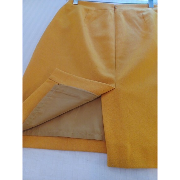 J. Crew The Pencil Skirt mustard gold wool 0 lined classic minimalist office - Picture 4 of 11